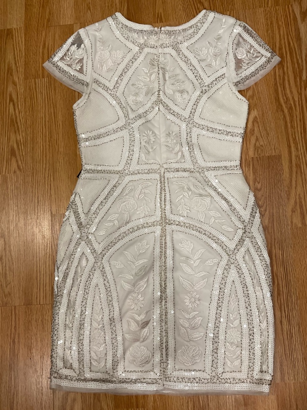 Lulu's Ivory Embroidered Sequin Mini Dress